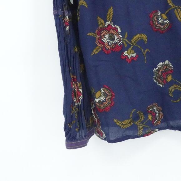 Madewell x Warm Shirt Womens Medium Floral Ruffle Long Sleeve Boho Fall Flowy - Picture 7 of 16